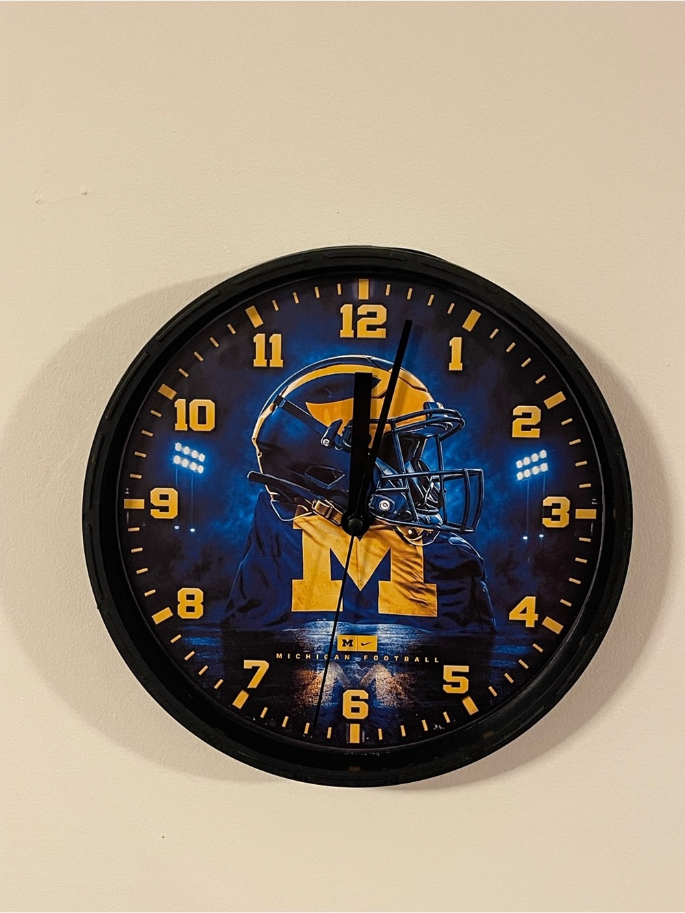 Michigan Football Wall Clock - Blue & Yellow